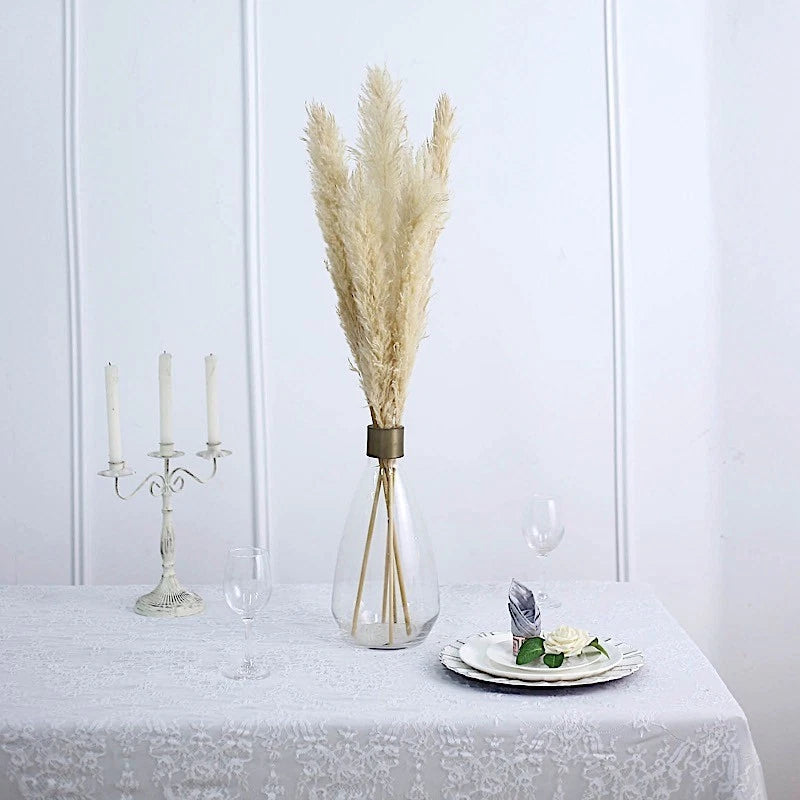 6 SPRAYS STEMS 49" Natural Pampas Grass Dried Plant Party Events Decorations Pampas Grass
