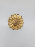 Vintage Sarah Coventry Bright & Brushed Gold Tone Sunflower Daisy Brooch Pin 3" Sunflower