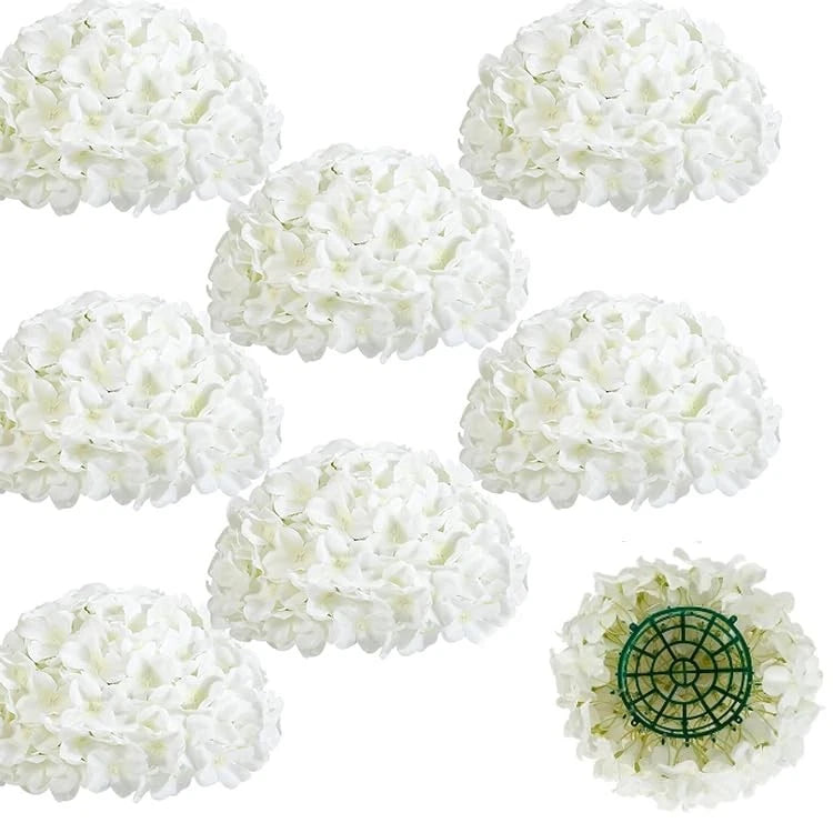 Auihiay 8 PCS Half Hydrangea Wedding Flower Balls for Centerpieces, White Hyd... Hydrangea