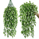 6Pcs Artificial Hops Fake Hanging Plant Plastic Vines Hanging Plants Decor Fa... Green Plant