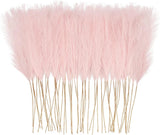 50pcs Pink Faux Pampas Grass Decor, 21.6" Short Artificial 50pcs, Light Pampas Grass