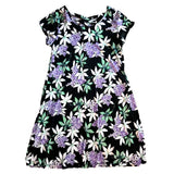 PM Petite Medium Purple Hydrangea Dress Flare by Southern Lady Short Sleeve Hydrangea