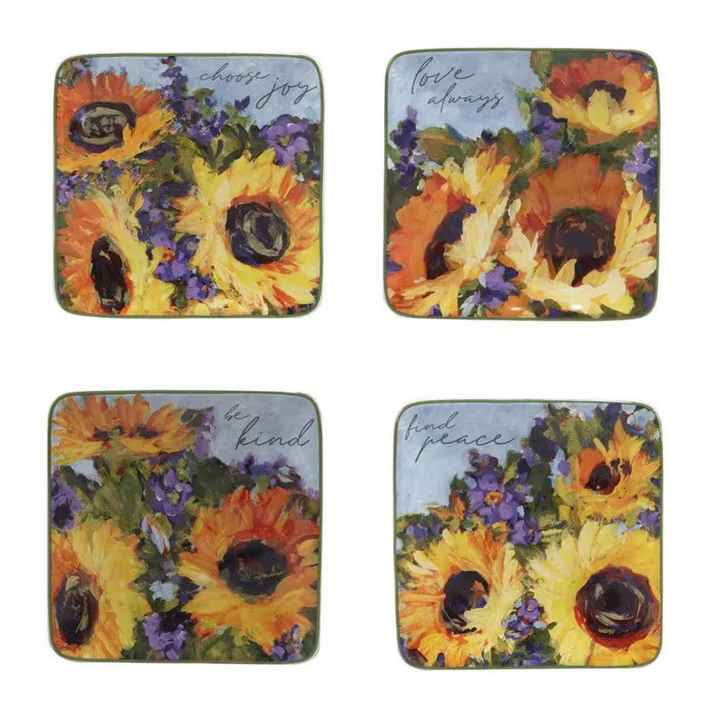 Sunflower Bouquet Multicolored Dinner Plate Set of 4 Bouquet