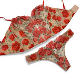 Victoria Secret Dream Angels Unlined Corset Top Orange Lace Roses Roses