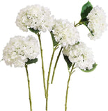 PARTY JOY 5PCS 15.4In Artificial Hydrangea Silk Flowers Bouquet 5pc-white Hydrangea
