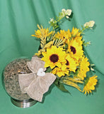 Sunflower Arrangement Tilted Silk Floral Decoration Counter Table Top  NEW Sunflower