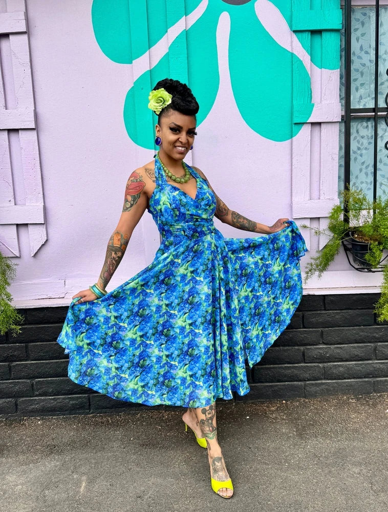 Rockin Bettie - Wild Carnation Dress in Blue Carnation
