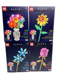 Block Bouquet Crystal Rose Sunflower Orchid & Vase 436 piece Block Tech Bricks Sunflower