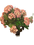 Bouquet of 20 Artificial Pink Hydrangea Silk Flowers & Buds + Foliage 24Ó Tall Hydrangea