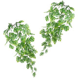 2 Pcs Jungle Artificial Hanging Plant Indoor Plants Monstera Faux Greenery Green Plant