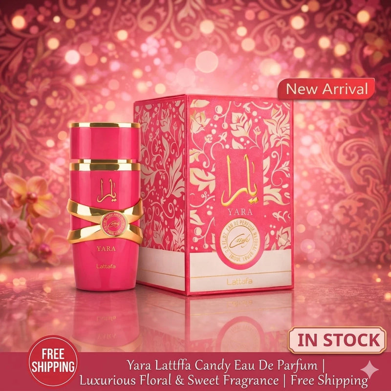 Lattafa Yara Candy EDP 3.4oz Women Sweet Vanilla Fruity Long Lasting Perfume USA EDP