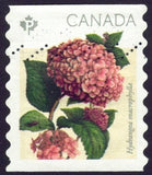 Canada sc#2897 Hydrangeas Macrophylla (Big Leaf), Unit from Coil - Used Hydrangea