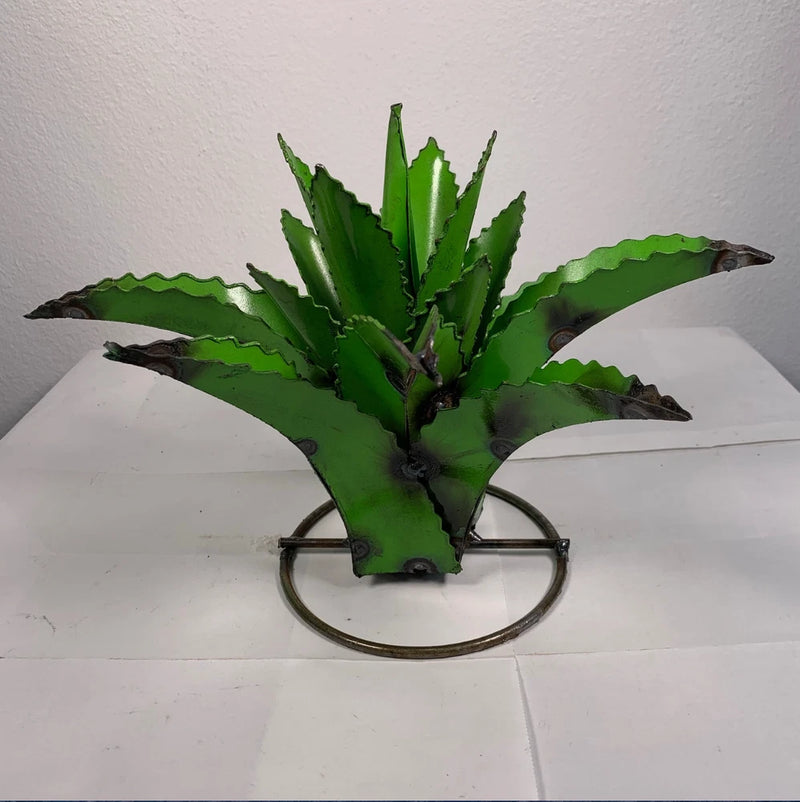 Decorative Rustic 13" Metal Agave GREEN - Garden Art Garden Plants