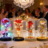 Galaxy Eternal Rose In Glass Dome LED Light Preserved Flower Valentines Day Gift Roses
