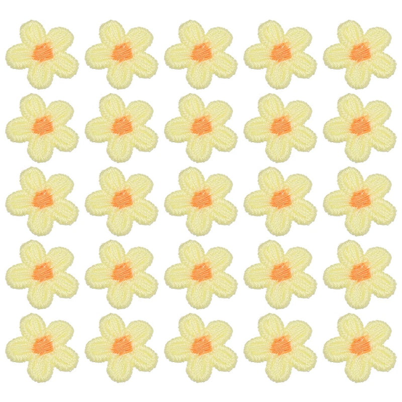 50 Pcs Mini Daisies Flower Sew on Patches, Flower Appliques Patches, Cream Daisies