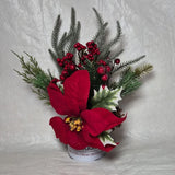 Walgreens Poinsettia Greenery Artificial Christmas Arrangement Red Green Green Plant