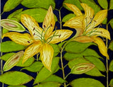 PAINTING WATERCOLOR 11X14 AND WHITE MAT 16X20 FLOWER LILY ORANGE YELLOW ORIGINAL Lily