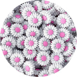 2x DAISY silicone beads BBGUM PINK SPECKLED flower floral 22mm sunflower bead Sunflower