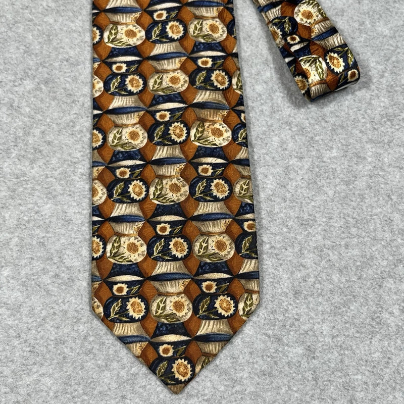 Ermenegildo Zegna Neck Tie Silk Floral Flower Sunflower Geometric Modern 60Ó Sunflower