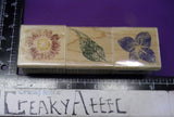 FLOWER TOPS VIOLET LEAF SUNFLOWER 3 RUBBER STAMPS INKADINKADO CREAKYATTIC Sunflower