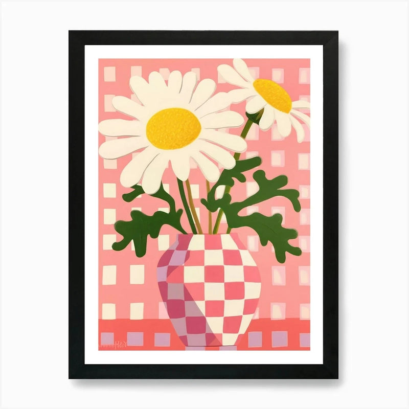 Daisies Flower Vase 4 Art Print Framed Wall Art Poster Canvas Print Picture Daisies