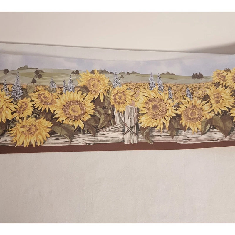 Vinyl border strip with large yellow sunflowers and stems, patterned border PB47901 Encore 2