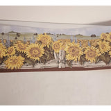 Sunflower Border Stripe Solid Vinyl Sun Flowers Of The Sun PB47901 Encore 2 -5Yd Sunflower