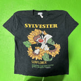 Vintage Looney Tunes Sylvester Shirt Mens Small Black Sunflower Graphic 90s Sunflower