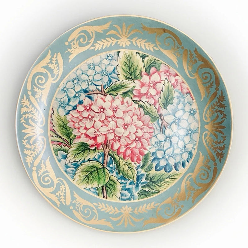 Raymond Waites Hydrangea Decorative Plate Gold Rim Floral Wall Decor Vintage Hydrangea