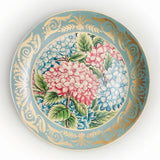 Raymond Waites Hydrangea Decorative Plate Gold Rim Floral Wall Decor Vintage Hydrangea