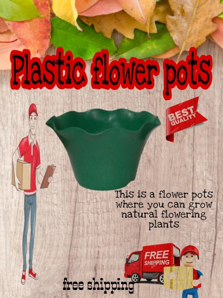 unbranded Flower Pots Plastic Garden Pot 2 Planter Flower Plant Pots for planted Garden Plants