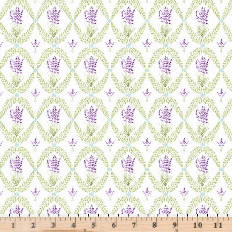 New Traditional Camille Sage  PWLA006 Floral  By Half Yard Cont Cuts Flowering Plants
