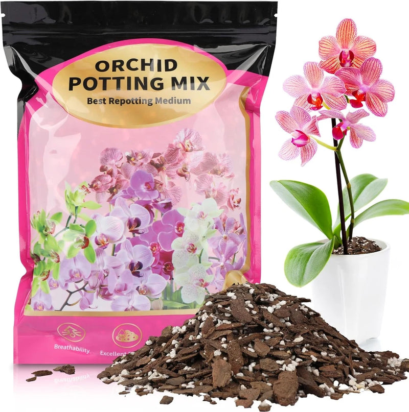 Orchid Potting Mix 1Qt_Orchid Soil Composed of Orchid Bark and Perlite_Premium O Orchids