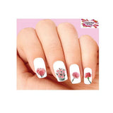 Waterslide Flowers Carnations Nail Decals Set of 20 -  Pink Carnation Assorted Carnation