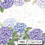 (1933) TWO Individual Paper LUNCHEON Decoupage Napkins - HYDRANGEA BLOOMS FLOWER Hydrangea