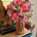 Rose Topiary Willow  Base Table Tap Display Wedding Bouquet Vase Insert VINTAGE Green Plant