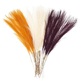 30 Pcs Faux Pampas Grass 52cm/20.5" Pampas Grass Beige/Dark Purple/Gold Yellow Pampas Grass