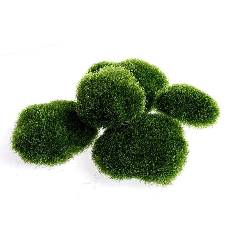 5 Pieces Artificial Moss Rocks Faux Green Moss Stones for Wedding Centerpieces Green Plant
