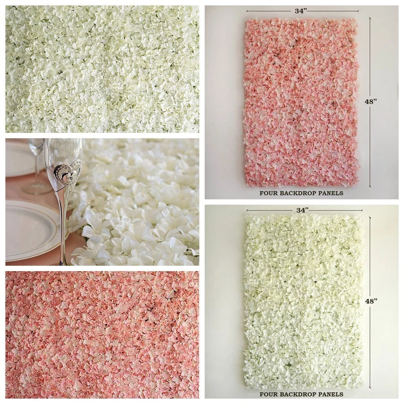 Silk Hydrangea Flowers 11 sq ft UV Protected Wall Backdrop Panels Centerpieces Hydrangea