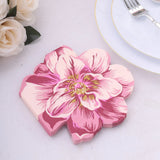 20 Pink Peony Flower Shaped Disposable Cocktail Paper NAPKINS Party Decorations Peony