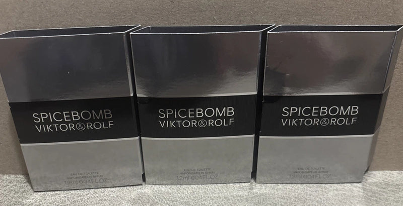 3X Viktor & Rolf Spicebomb Men Sample Vial 0.04 oz 1.2 ml Eau De Toilette Spray EDT