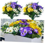 Fake Flowers-13in Pansy Small Wild Flower Artificial Plants Mixed Color Daisies