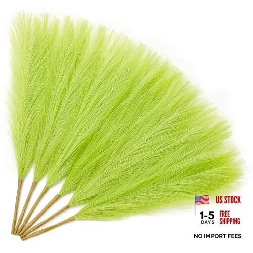 Light Green Pampas Grass Decor, 17.7 Inch 6pcs 17 Inch 6 Pcs A Light Green Pampas Grass