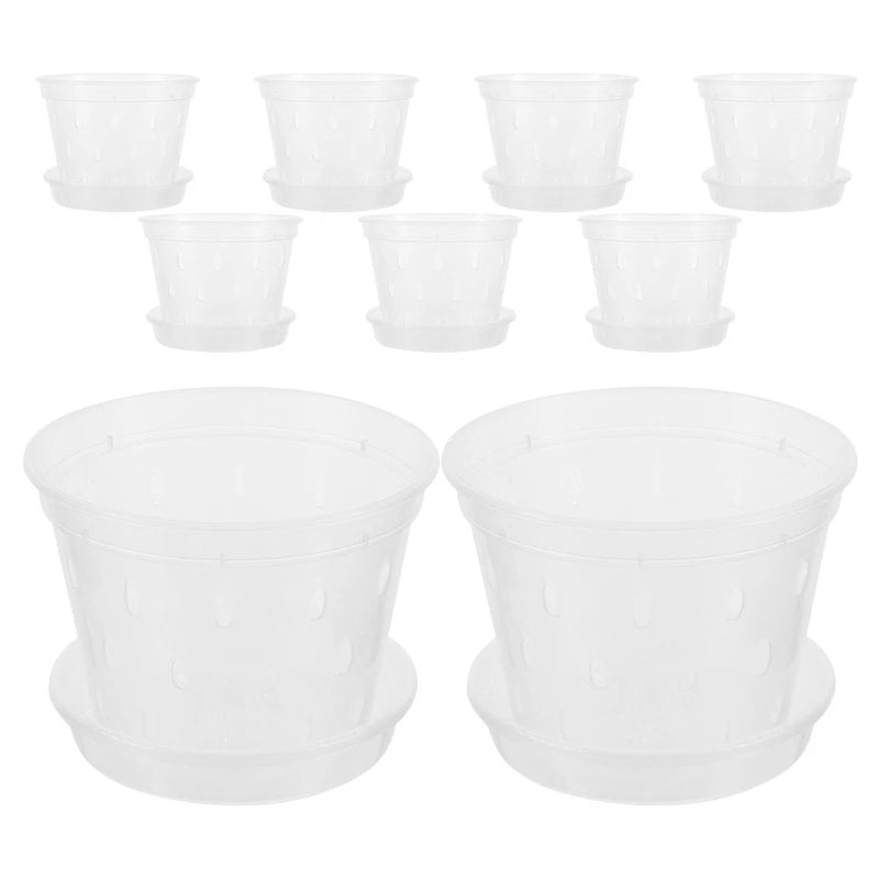 9 Pcs Transparent Flower Pot Clear Nursery Pots Garden Flowerpot Garden Plants