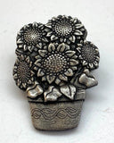 Birds & Blooms Pewter Pin Limited Edition Sunflowers in Pot Made in 2006 Sunflower