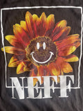 MEDIUM Neff Happy Sunflower Flower T-Shirt Black Mens NEW with Tags Sunflower