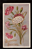 1907 artist signed Fred Lounsbury carnation flower birthday greetings postcard Carnation