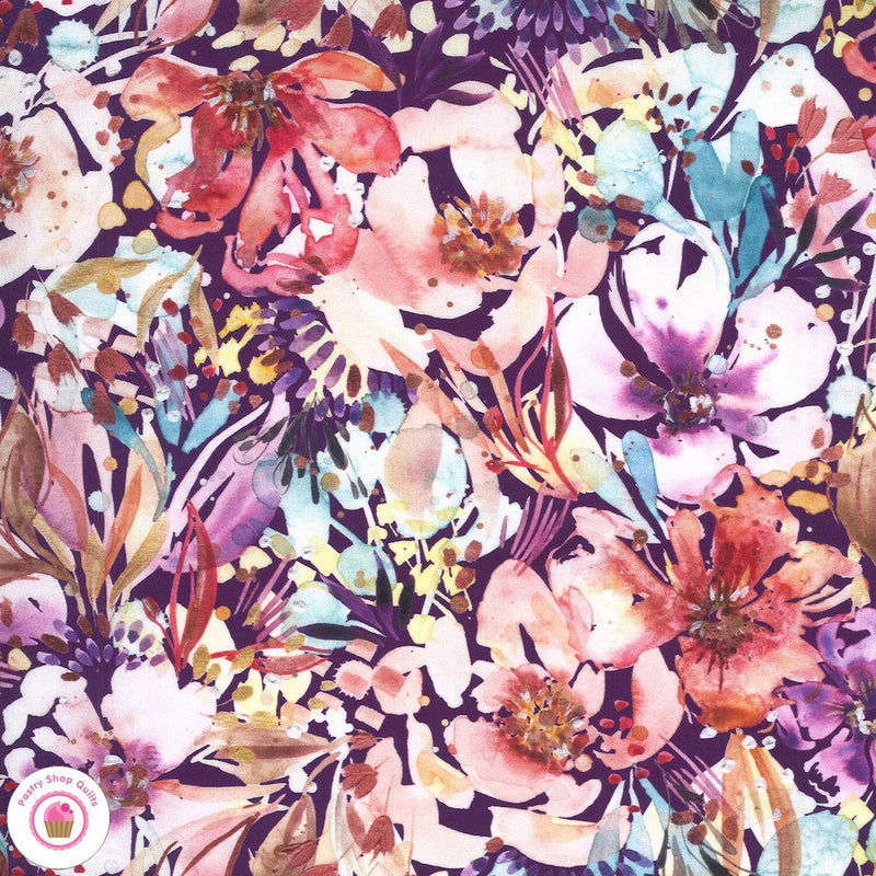Moda SUNSHINE SOUL 8461 12 Purple Floral CREATE JOY PROJECT Quilt Fabric Flowering Plants