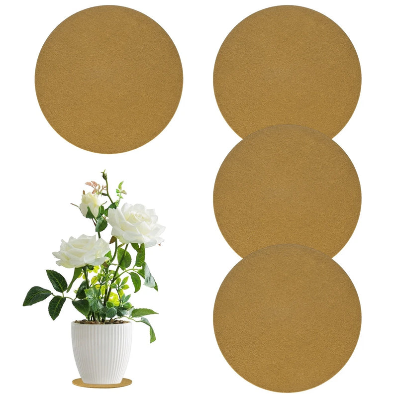 4-Pack Cork Plant Coasters, 5.9 Inch Cork Plant Mats for Garden [Brown] Garden Plants