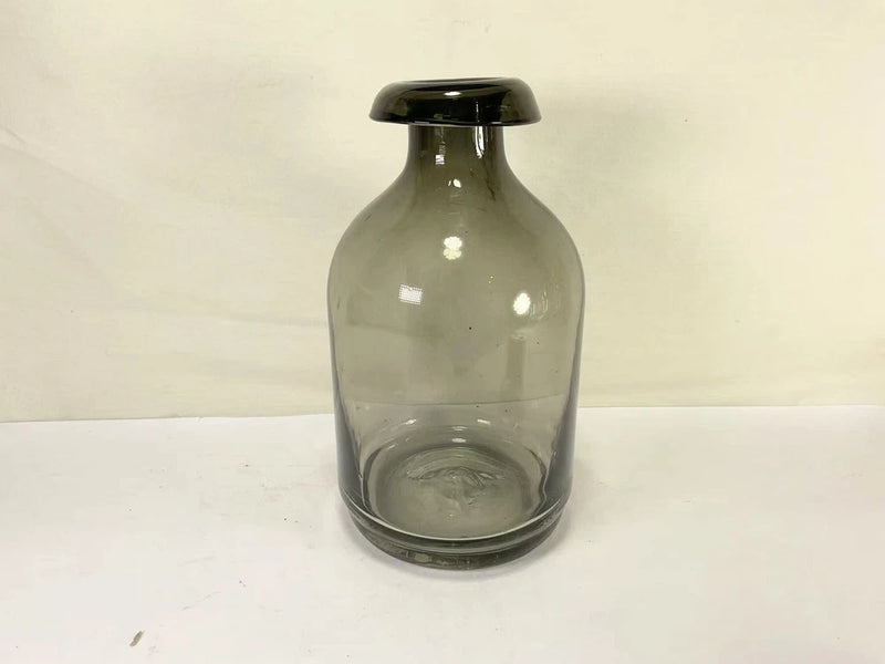 AAA16 Black Glass Smoked Decorative Home Decor Pampas Grass Bottle Vase Set of 1 Pampas Grass